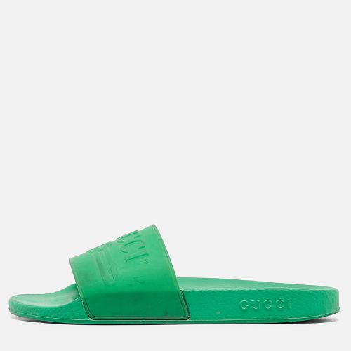 Gucci Green Rubber Slide Sandals Size 45 - Gucci - Modalova