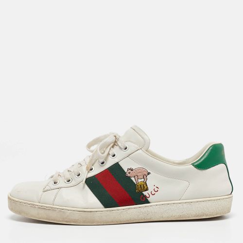 Leather Ace Web Lace Up Sneakers Size 43 - Gucci - Modalova