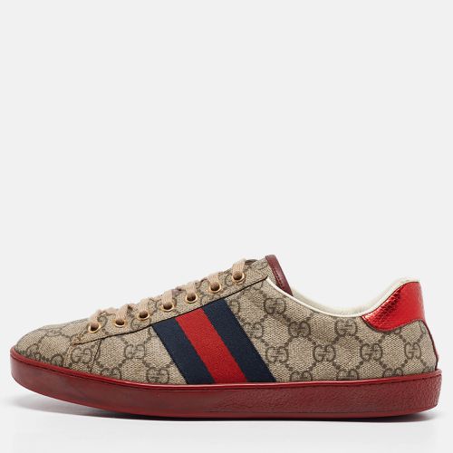 Gucci Beige/Brown GG Supreme Canvas Web Ace Sneakers Size 41.5 - Gucci - Modalova