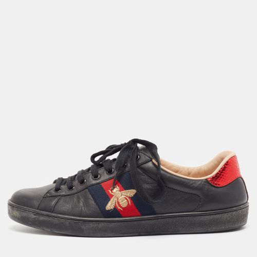 Gucci Black Leather Embroidered Bee Ace Sneakers Size 42.5 - Gucci - Modalova