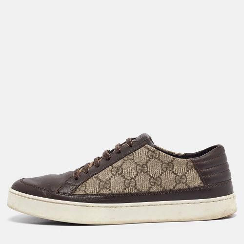 Brown GG Supreme Canvas and Leather Low Top Sneakers Size 41 - Gucci - Modalova