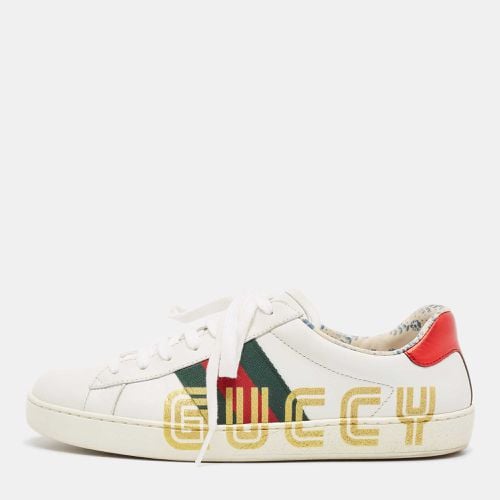 Gucci White Leather Guccy Ace Sneakers Size 40 - Gucci - Modalova