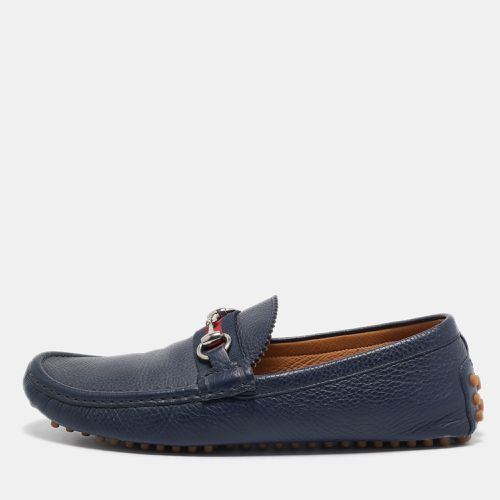 Gucci Navy Blue Leather Horsebit Loafers Size 42.5 - Gucci - Modalova