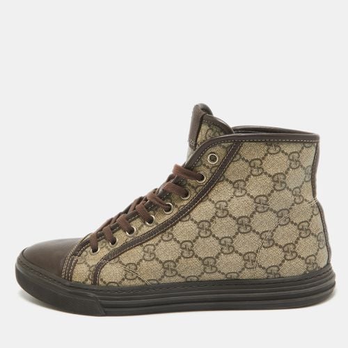 Gucci Brown GG Canvas and Leather High Top Sneakers Size 41 - Gucci - Modalova