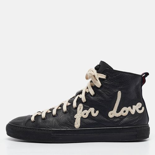 Leather Web High Top Sneakers Size 40 - Gucci - Modalova