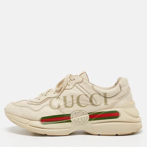 Gucci Cream Leather Vintage Logo Rhyton Sneakers Size 44.5 - Gucci - Modalova