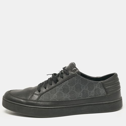 Gucci Black/Grey GG Canvas and Leather Low Top Sneakers Size 44 - Gucci - Modalova