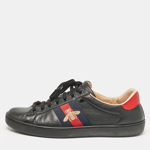 Gucci Black Leather Ace Lace Up Sneakers Size 45 - Gucci - Modalova