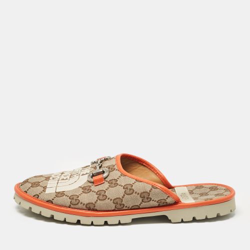 Gucci x The North Face Beige/Orange GG Canvas and Leather Flat Mules Size 41 - Gucci - Modalova