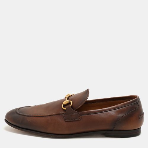 Gucci Brown Leather GG Jordaan Loafers Size 43 - Gucci - Modalova