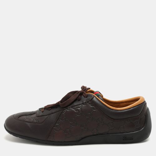 Gucci Brown Guccissima Leather Low Top Sneakers Size 43 - Gucci - Modalova