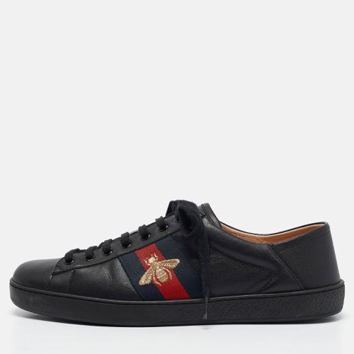 Gucci Black Leather Embroidered Bee Ace Sneakers Size 44 - Gucci - Modalova