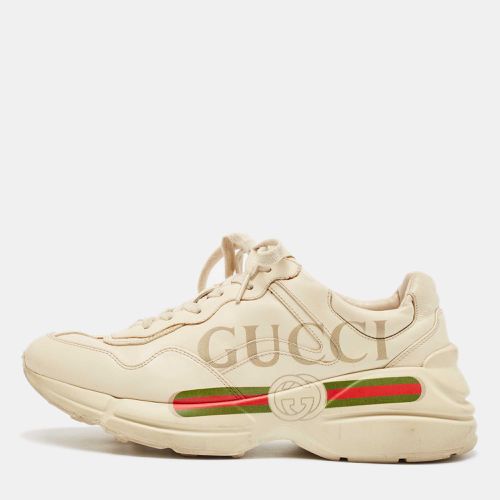 Gucci Cream Leather Rhyton Logo Sneakers Size 40 - Gucci - Modalova