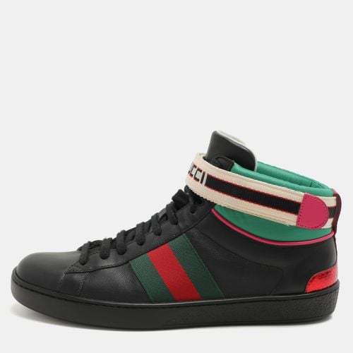 Gucci Black Leather Stripe Ace High Top Sneakers Size 39 - Gucci - Modalova