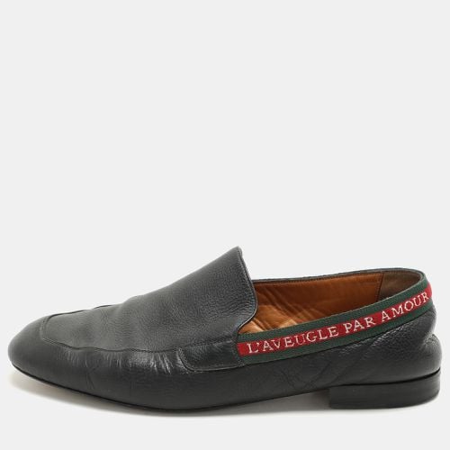 Gucci Black Leather L'Aveugle Par Amour Penny Loafers Size 42.5 - Gucci - Modalova