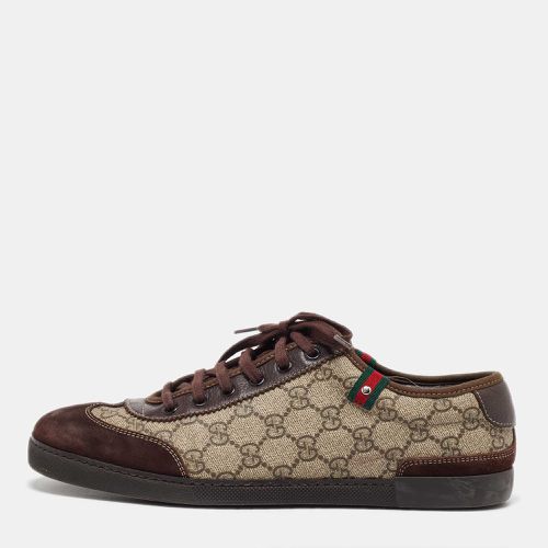 Gucci Beige/Brown GG Supreme Canvas and Suede Barcelona Low Top Sneakers Size 42.5 - Gucci - Modalova