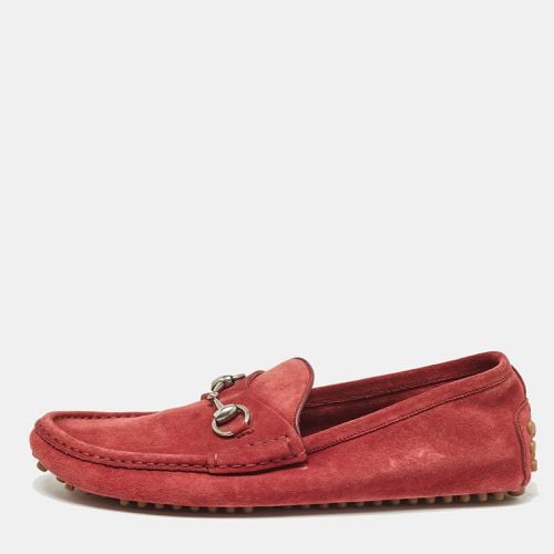 Gucci Rust Red Suede Horsebit Slip on Loafers Size 42 - Gucci - Modalova