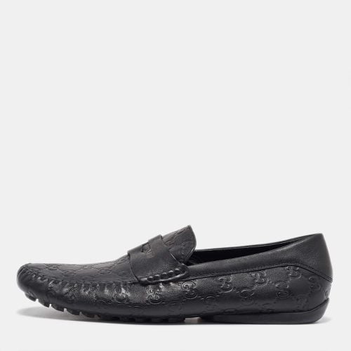 Gucci Black Guccissima Leather Penny Loafers Size 43 - Gucci - Modalova