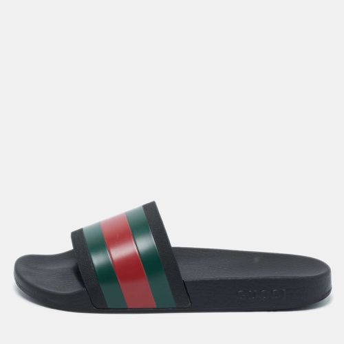 Gucci Black Rubber Pursuit Web Pool Slides Size 42 - Gucci - Modalova