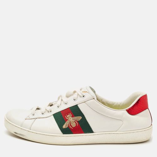 Leather Embroidered Bee Ace Sneakers Size 43 - Gucci - Modalova