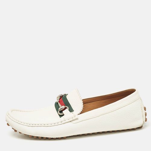 Leather Web Slip On Loafers Size 41 - Gucci - Modalova