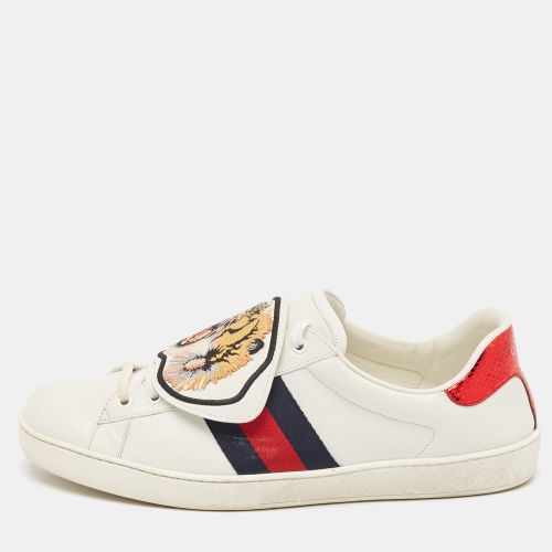 Gucci White Leather Ace Low Top Sneakers Size 44 - Gucci - Modalova