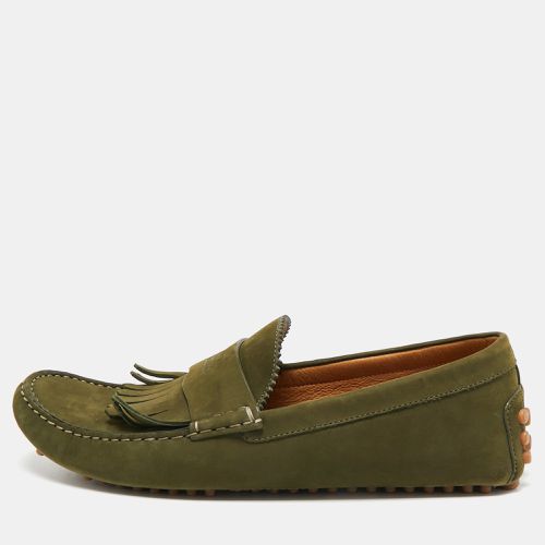 Gucci Green Suede Fringe Slip On Loafers Size 42 - Gucci - Modalova