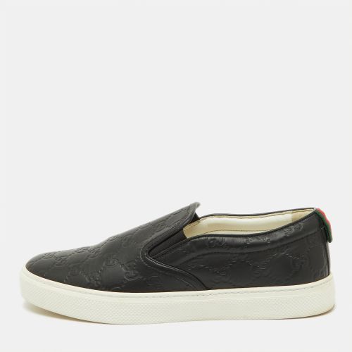 Gucci Black Guccissima Leather Slip On Sneakers Size 41.5 - Gucci - Modalova