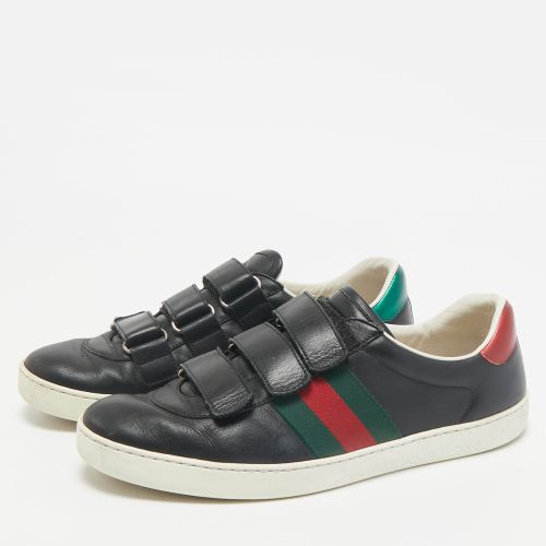 Leather Web Low Top Velcro Sneakers Size 43 - Gucci - Modalova