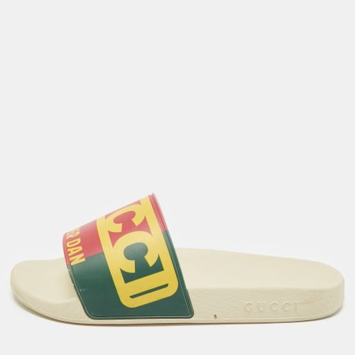 Gucci Cream Rubber Dapper Dan Pool Flat Slides Size 42 - Gucci - Modalova