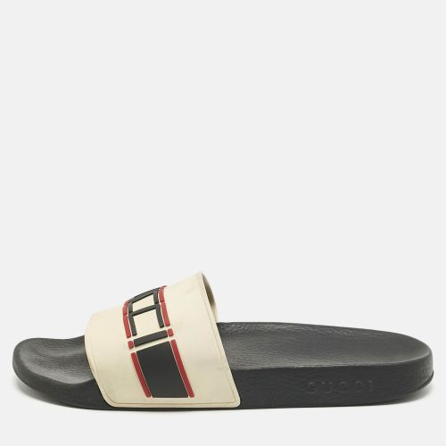 Gucci Cream Rubber Logo Pool Slides Size 44 - Gucci - Modalova