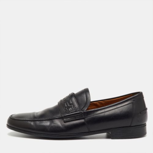 Gucci Black Leather Horsebit Embossed Slip On Loafers Size 40.5 - Gucci - Modalova