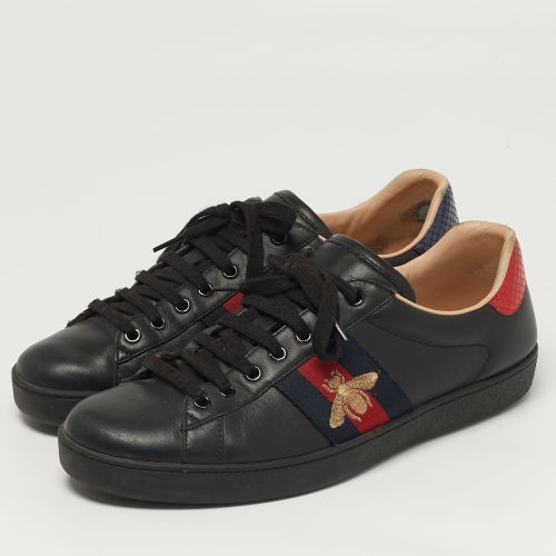 Ace Size 43 Python Embossed and Leather Web Low Top Sneakers - Gucci - Modalova