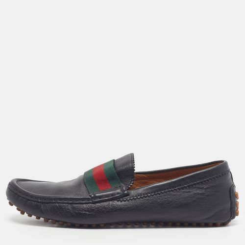Web Size 41.5 Leather Driver Loafers - Gucci - Modalova