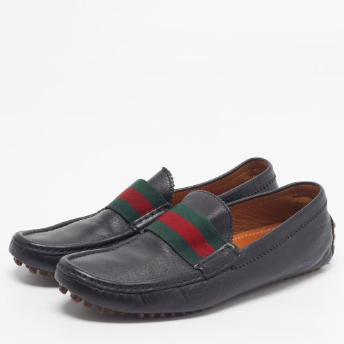 Web Size 41.5 Leather Driver Loafers - Gucci - Modalova