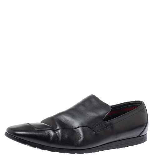 Gucci Black Leather Slip On Loafers Size 43.5 - Gucci - Modalova