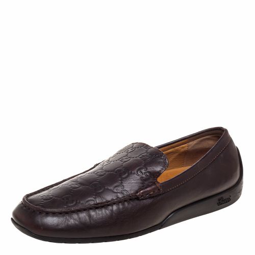 Gucci Dark Brown Guccissima Leather Slip On Loafers Size 39.5 - Gucci - Modalova