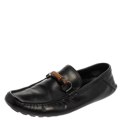 Gucci Black Leather Bamboo Horsebit Slip On Loafers Size 43.5 - Gucci - Modalova