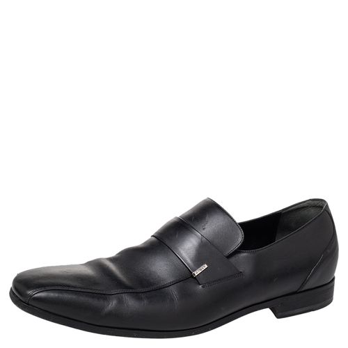 Gucci Black Leather Slip On Loafers Size 45 - Gucci - Modalova