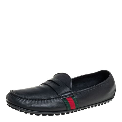 Gucci Black Leather Slip On Loafers Size 42.5 - Gucci - Modalova