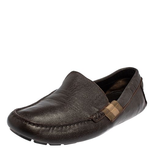 Gucci Dark Brown Leather Slip On Loafers Size 43.5 - Gucci - Modalova