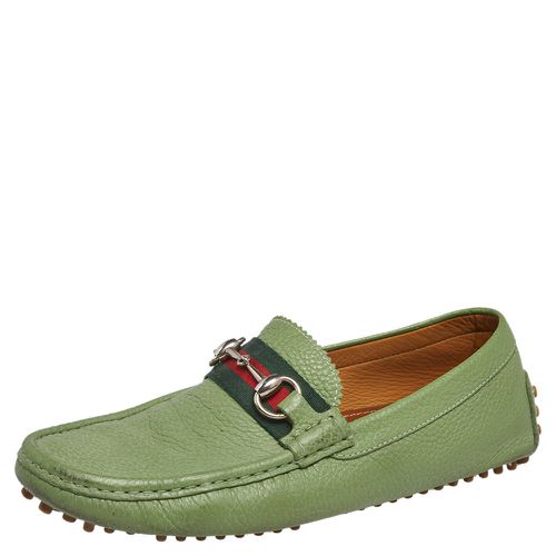 Gucci Green Leather Horsebit Slip On Loafers Size 40 - Gucci - Modalova