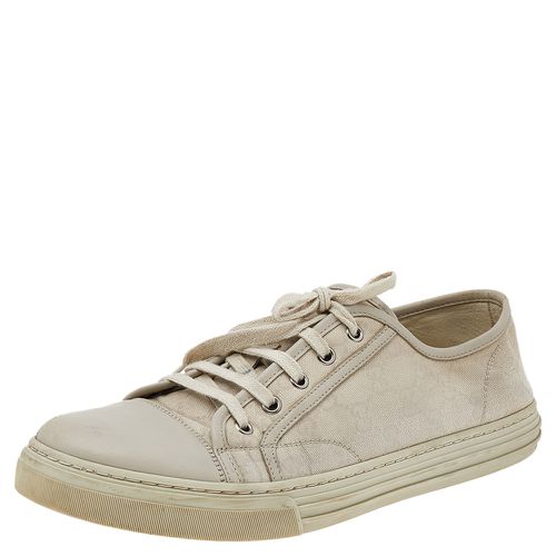 Gucci Off-white Leather And GG Canvas Low Top Sneakers Size 43 - Gucci - Modalova