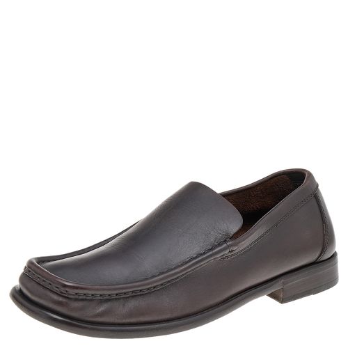 Gucci Dark Brown Leather Slip On Loafers Size 41.5 - Gucci - Modalova