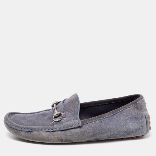 Gucci Blue Suede Horsebit Driver Loafers Size 42 - Gucci - Modalova