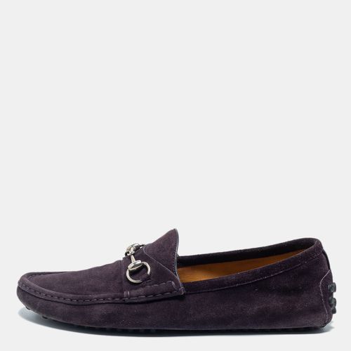 Suede Horsebit Slip On Loafers Size 42 - Gucci - Modalova