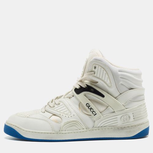 Gucci White Leather Basketball High Top Sneakers Size 43 - Gucci - Modalova