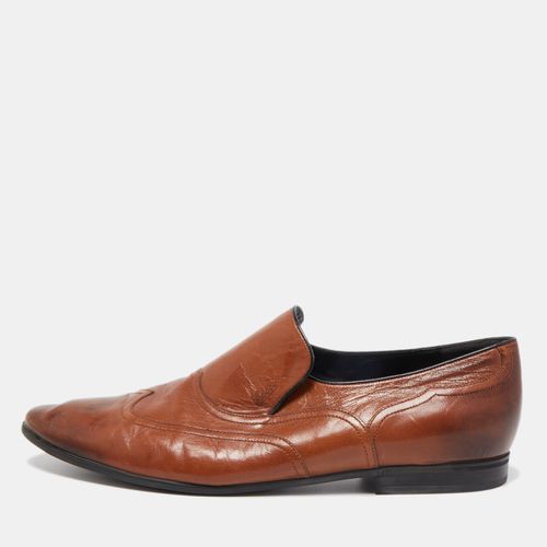 Gucci Brown Leather Slip On Loafers Size 45.5 - Gucci - Modalova