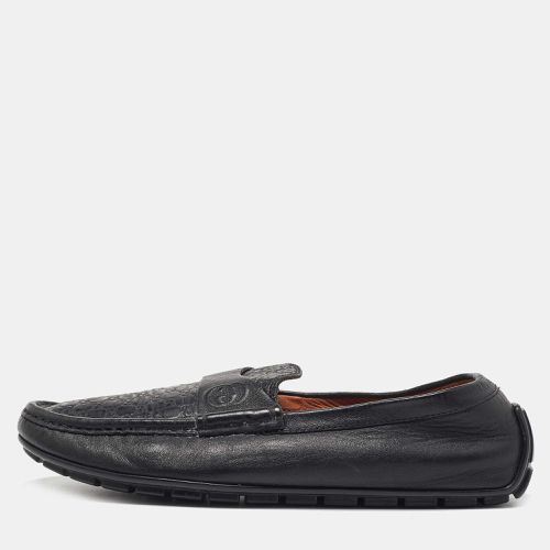 Gucci Black Microguccissima Leather Slip On Loafers Size 40.5 - Gucci - Modalova