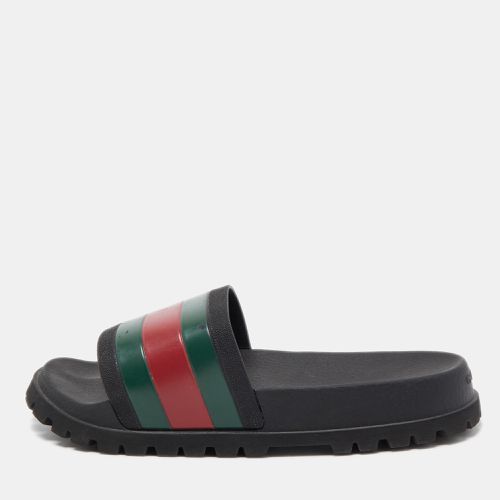 Rubber Web Detail Slide Sandals Size 40 - Gucci - Modalova